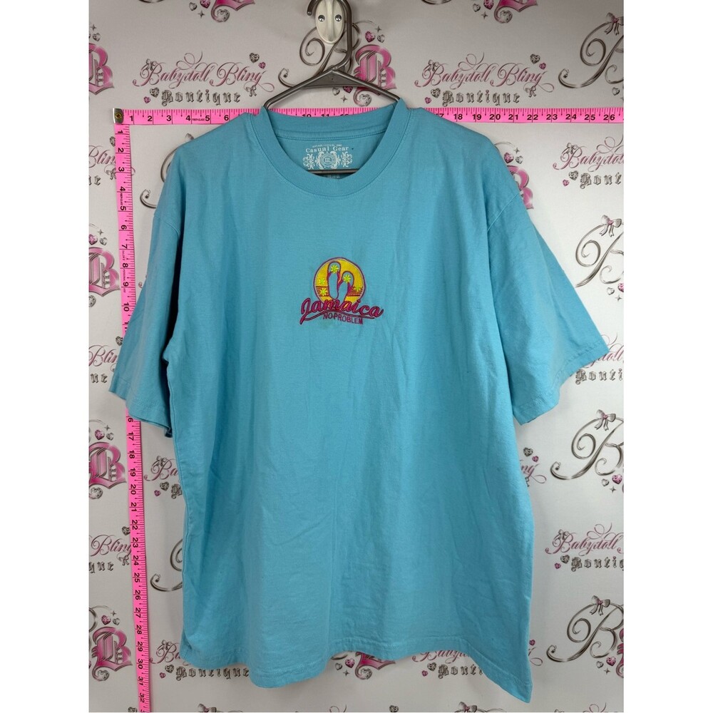 Casual gear T-shirt no problem Jamaica Graphic Tee in Aqua Blue